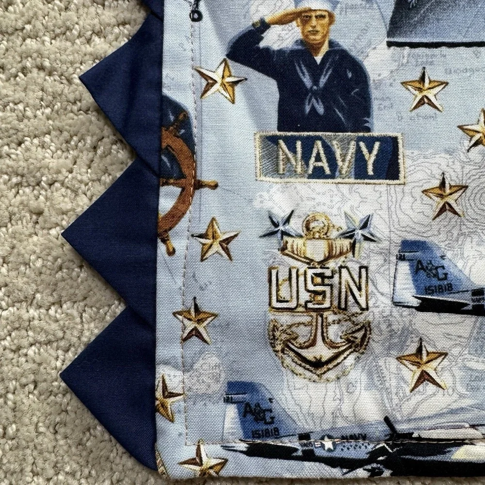 Handmade Single Stitch U.S.‎ Navy Throw